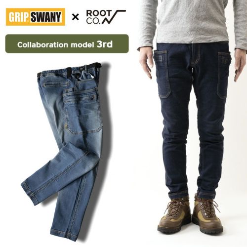 GRIP SWANY STRETCH DENIM PANTS ROOT CO. Collaboration